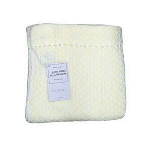 NEW Three Weavers Vtg Baby Blanket Cotton Handwoven Yellow 52x37 Cottage Prairie